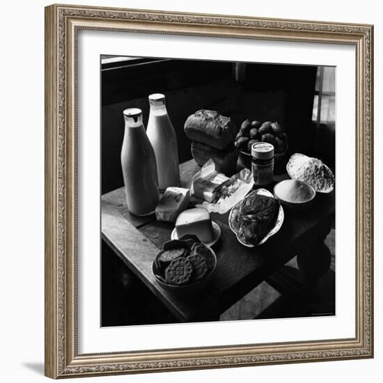 Rations of Fresh Produce Following World War II, c.1946-George Rodger-Framed Photographic Print