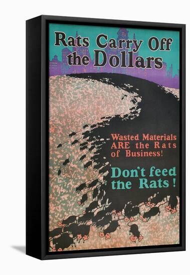 Rats Carry Off the Dollars-null-Framed Premier Image Canvas