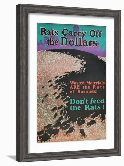 Rats Carry Off the Dollars-null-Framed Giclee Print