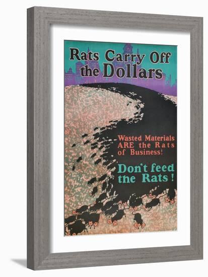 Rats Carry Off the Dollars-null-Framed Giclee Print