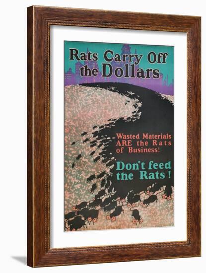 Rats Carry Off the Dollars--Framed Giclee Print