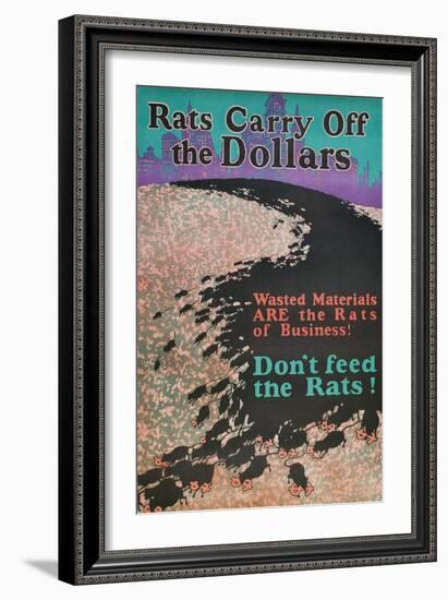 Rats Carry Off the Dollars-null-Framed Giclee Print