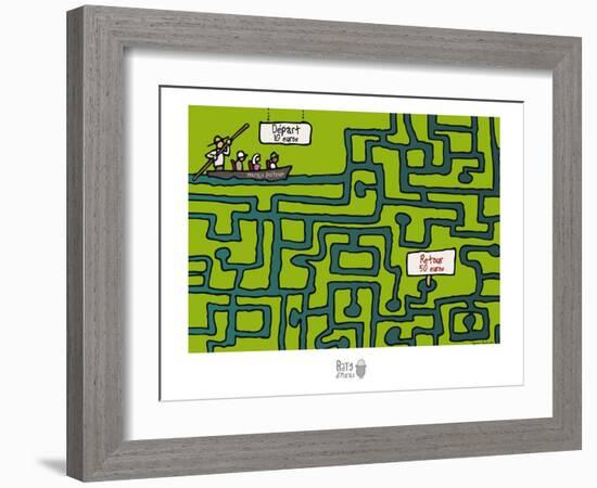 Rats d'marais - Labyrinthe poitevin-Sylvain Bichicchi-Framed Art Print