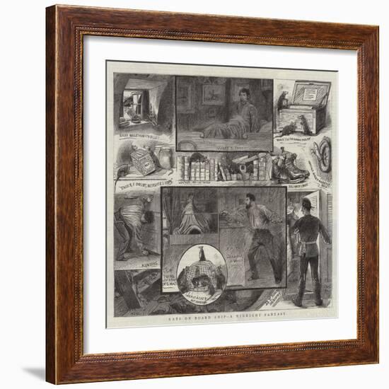 Rats on Board Ship, a Midnight Fantasy-null-Framed Giclee Print