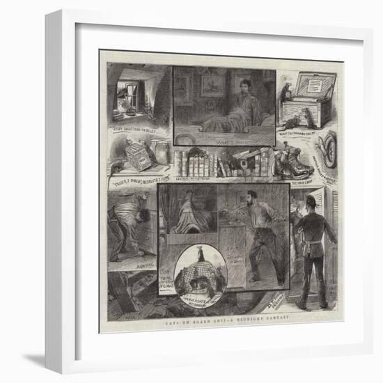 Rats on Board Ship, a Midnight Fantasy-null-Framed Giclee Print