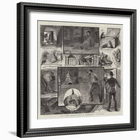 Rats on Board Ship, a Midnight Fantasy-null-Framed Giclee Print