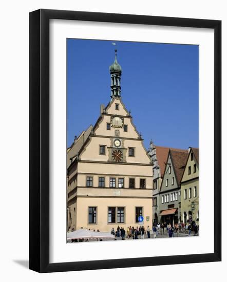 Ratstrinkstube and Town Houses, Marktplatz, Rothenburg Ob Der Tauber, Germany-Gary Cook-Framed Photographic Print