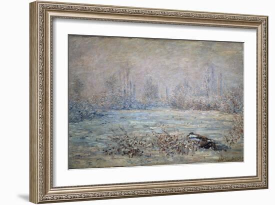Rauhreiflandschaft Bei Vétheuil, 1880-Claude Monet-Framed Giclee Print