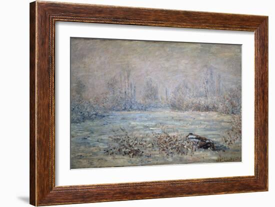Rauhreiflandschaft Bei Vétheuil, 1880-Claude Monet-Framed Giclee Print