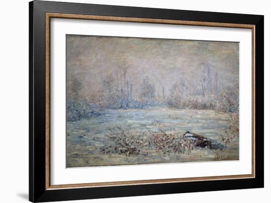 Rauhreiflandschaft Bei Vétheuil, 1880-Claude Monet-Framed Giclee Print