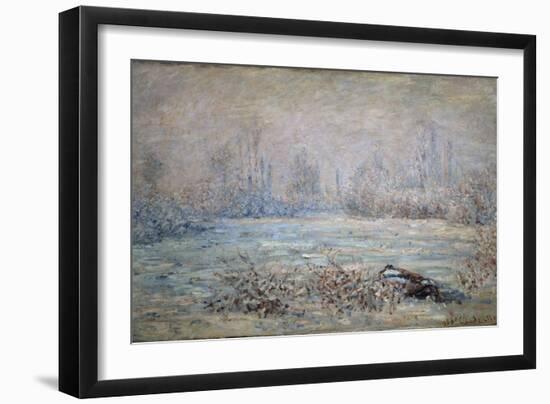 Rauhreiflandschaft Bei Vétheuil, 1880-Claude Monet-Framed Giclee Print