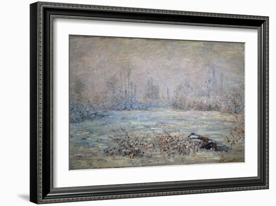 Rauhreiflandschaft Bei Vétheuil, 1880-Claude Monet-Framed Giclee Print