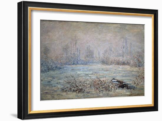 Rauhreiflandschaft Bei Vétheuil, 1880-Claude Monet-Framed Giclee Print