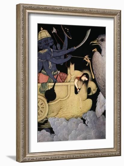 Ravana fighting with Jatayu, 1913-K Venkatappa-Framed Giclee Print