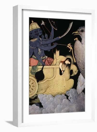 Ravana fighting with Jatayu, 1913-K Venkatappa-Framed Giclee Print