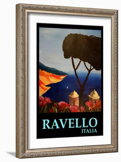 Ravello Salerno Italy View of Amalfi Coast Retro-Markus Bleichner-Framed Premium Giclee Print