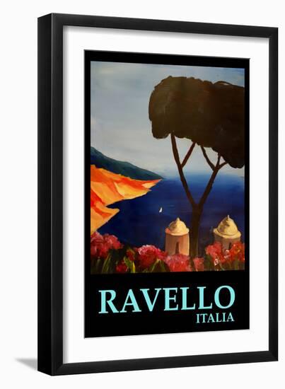 Ravello Salerno Italy View of Amalfi Coast Retro-Markus Bleichner-Framed Premium Giclee Print