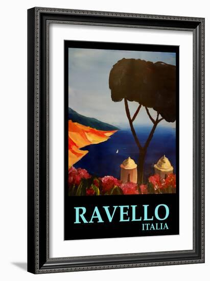 Ravello Salerno Italy View of Amalfi Coast Retro-Markus Bleichner-Framed Premium Giclee Print