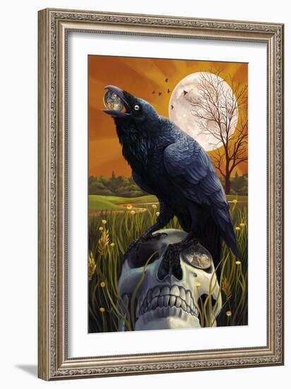 Raven and Skull-Lantern Press-Framed Art Print