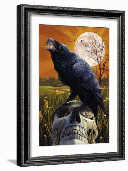 Raven and Skull-Lantern Press-Framed Art Print