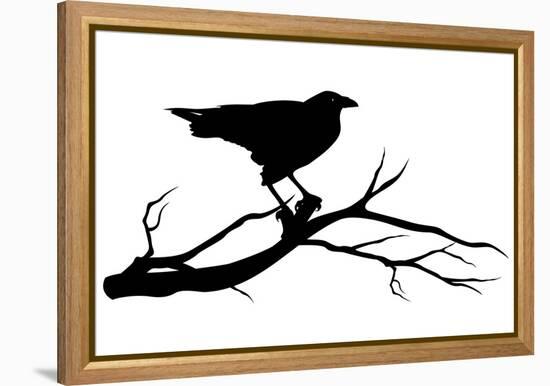 Raven Bird Silhouette-Cattallina-Framed Stretched Canvas