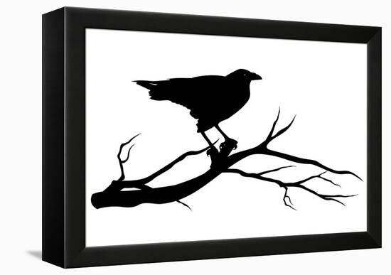 Raven Bird Silhouette-Cattallina-Framed Stretched Canvas