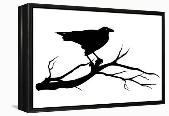 Raven Bird Silhouette-Cattallina-Framed Stretched Canvas