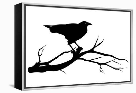 Raven Bird Silhouette-Cattallina-Framed Stretched Canvas