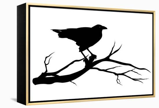 Raven Bird Silhouette-Cattallina-Framed Stretched Canvas