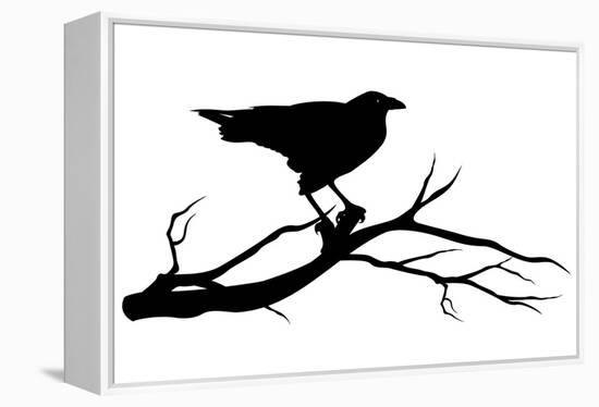 Raven Bird Silhouette-Cattallina-Framed Stretched Canvas