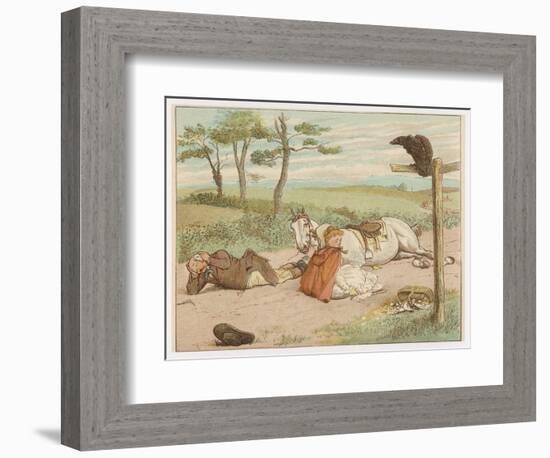 Raven Cried "Croak" and They All Tumbled Down Bumpety Bumpety Bump-Randolph Caldecott-Framed Art Print