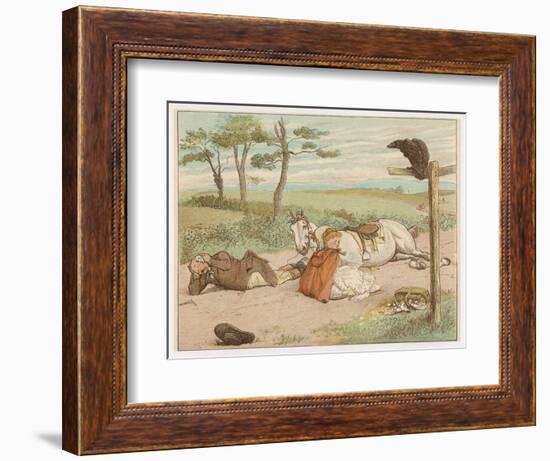 Raven Cried "Croak" and They All Tumbled Down Bumpety Bumpety Bump-Randolph Caldecott-Framed Art Print