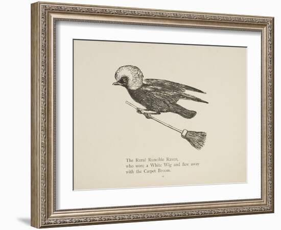 Raven Flying On a Broom, Nonsense Botany Animals and Other Poems Written and Drawn by Edward Lear-Edward Lear-Framed Giclee Print