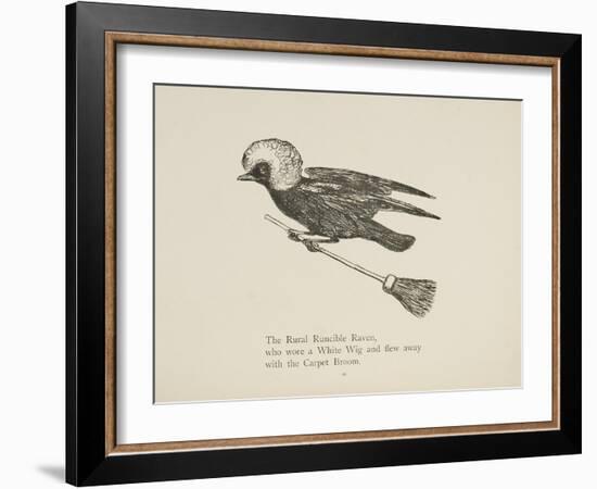 Raven Flying On a Broom, Nonsense Botany Animals and Other Poems Written and Drawn by Edward Lear-Edward Lear-Framed Giclee Print