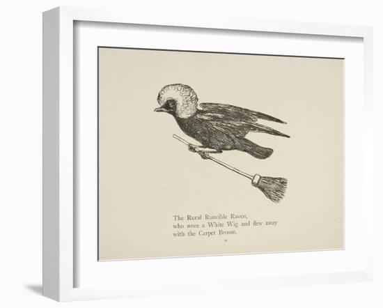 Raven Flying On a Broom, Nonsense Botany Animals and Other Poems Written and Drawn by Edward Lear-Edward Lear-Framed Giclee Print