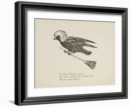 Raven Flying On a Broom, Nonsense Botany Animals and Other Poems Written and Drawn by Edward Lear-Edward Lear-Framed Giclee Print