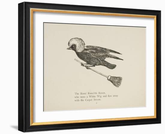 Raven Flying On a Broom, Nonsense Botany Animals and Other Poems Written and Drawn by Edward Lear-Edward Lear-Framed Giclee Print
