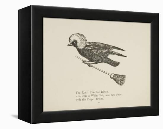 Raven Flying On a Broom, Nonsense Botany Animals and Other Poems Written and Drawn by Edward Lear-Edward Lear-Framed Premier Image Canvas