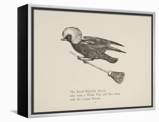 Raven Flying On a Broom, Nonsense Botany Animals and Other Poems Written and Drawn by Edward Lear-Edward Lear-Framed Premier Image Canvas