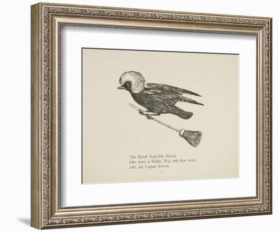 Raven Flying On a Broom, Nonsense Botany Animals and Other Poems Written and Drawn by Edward Lear-Edward Lear-Framed Giclee Print