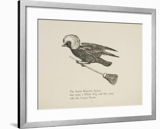 Raven Flying On a Broom, Nonsense Botany Animals and Other Poems Written and Drawn by Edward Lear-Edward Lear-Framed Giclee Print