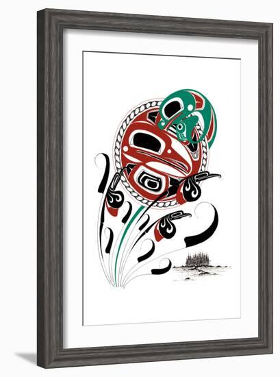 Raven Moon, Frog and Mosquitoes-Danny Dennis-Framed Art Print