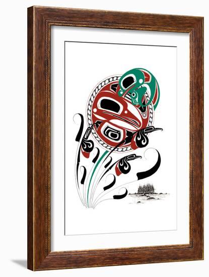 Raven Moon, Frog and Mosquitoes-Danny Dennis-Framed Art Print