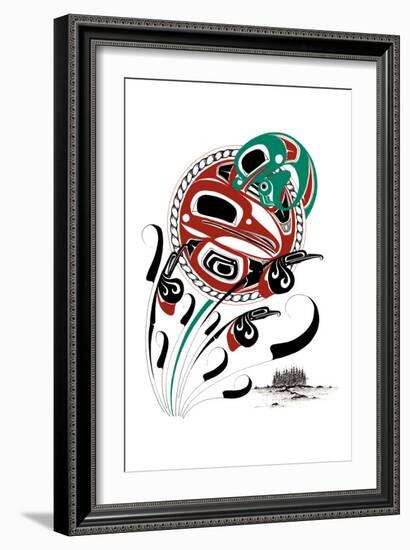 Raven Moon, Frog and Mosquitoes-Danny Dennis-Framed Art Print