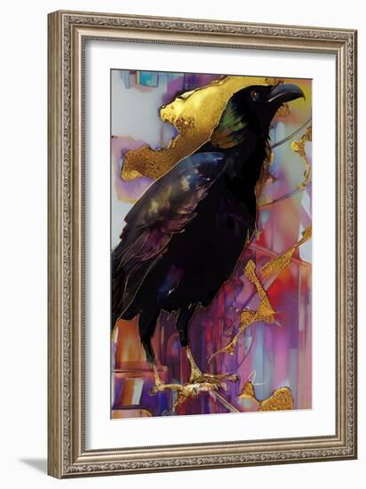 Raven with Pink and Gold-Ruth Day-Framed Giclee Print