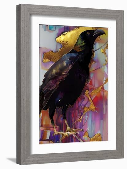 Raven with Pink and Gold-Ruth Day-Framed Giclee Print