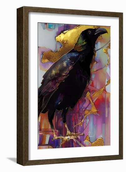 Raven with Pink and Gold-Ruth Day-Framed Giclee Print