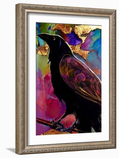 Raven with Pink and Gold-Ruth Day-Framed Giclee Print