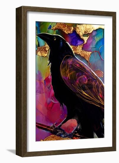 Raven with Pink and Gold-Ruth Day-Framed Giclee Print