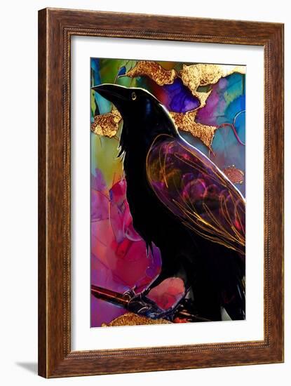 Raven with Pink and Gold-Ruth Day-Framed Giclee Print